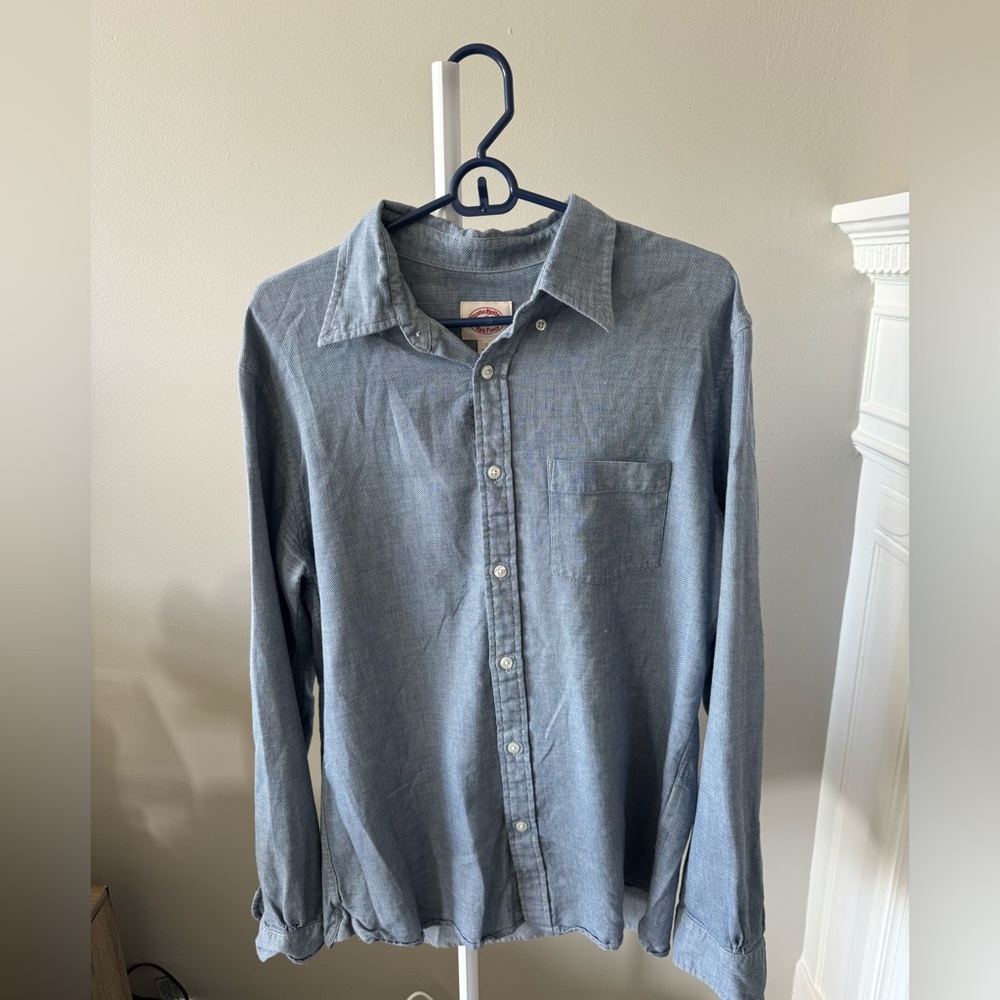 Brooks Brothers Blue Button Down Collared Shirt, Men’s Large